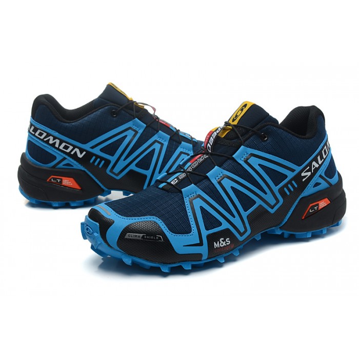Men's Salomon Speedcross 3 CS Trail Running Shoes In Blue Black