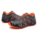 Men's Salomon Speedcross 3 CS Trail Running Shoes In Deep Gray Orange