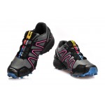 Men's Salomon Speedcross 3 CS Trail Running Shoes In Gray Rose Red