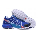 Men's Salomon Speedcross 4 Trail Running Shoes In Blue Blue