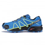 Men's Salomon Speedcross 4 Trail Running Shoes In Blue Yellow