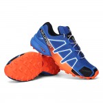 Men's Salomon Speedcross 4 Trail Running Shoes In Orange Blue