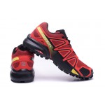Men's Salomon Speedcross 4 Trail Running Shoes In Red Black