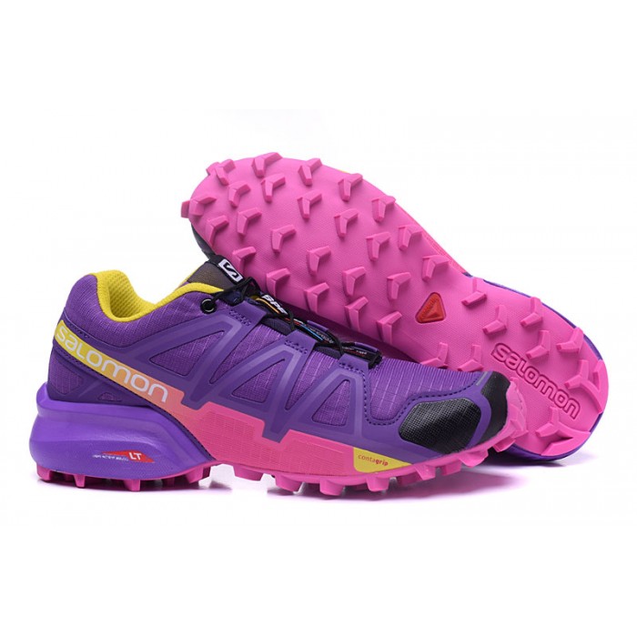 Women's Salomon Speedcross 4 Trail Running Shoes In Purple Rose Red
