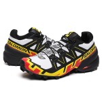 Salomon Speedcross 6 Trail Running Shoes White Black Yellow
