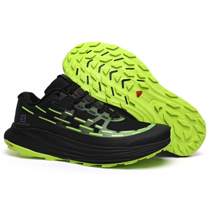 Salomon Ultra Glide Trail Running Shoes Black Fluorescent Green For Men