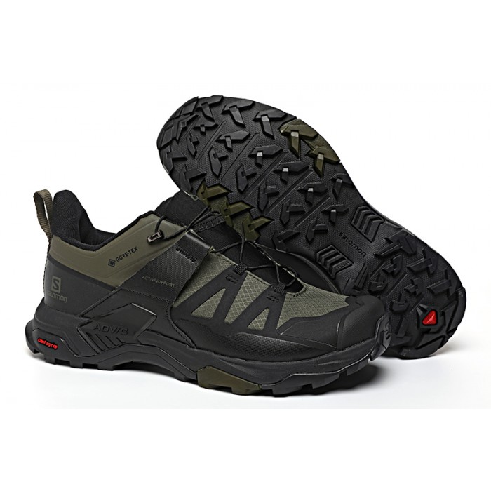 Salomon X Ultra 4 Gore-Tex Hiking Shoes Black Army Green For Men